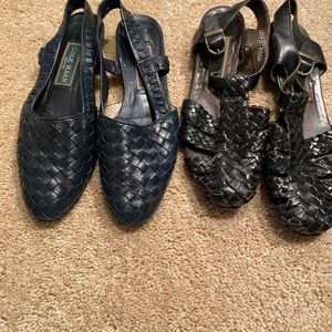 Vintage Cole Haan box weave leather sandals
